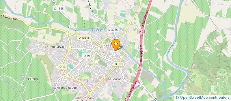 localisation de l'entreprise AUX TISSUS COULEURS SUCREES à PEZENAS