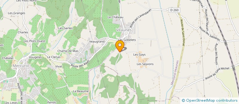 localisation de l'entreprise AUX VERGERS DES LIS à MERCUROL-VEAUNES