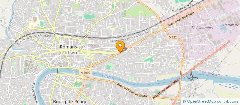 localisation de l'entreprise AUXEL à ROMANS-SUR-ISERE