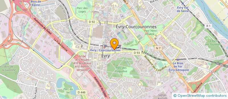 localisation de l'entreprise AUXI'LIFE 91 à EVRY-COURCOURONNES