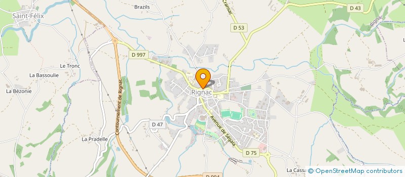 localisation de l'entreprise AUXI'NET  RIGNAC