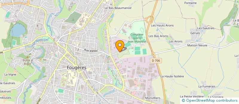 localisation de l'entreprise AVANT-GARDE LAIQUE HANDBALL FOUGERES  FOUGERES