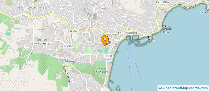 localisation de l'entreprise AVENIR GYMNASTIQUE ARTISTIQUE LAVANDOU BORMES à LE LAVANDOU