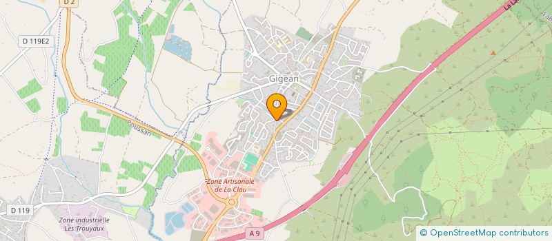 localisation de l'entreprise AVENIR SPORT 97 LOUPIAN GIGEAN BOUZIGUES  GIGEAN