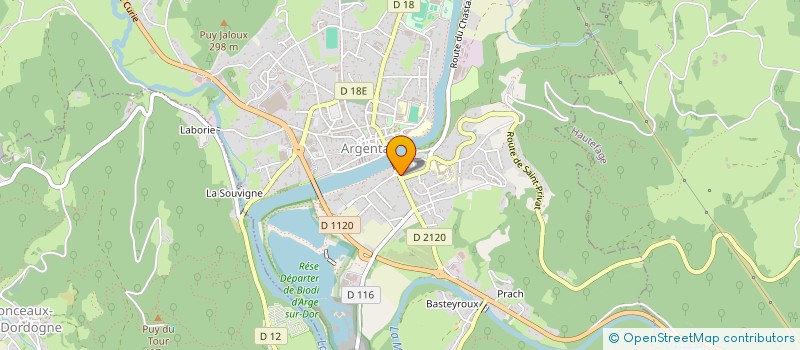 localisation de l'entreprise AVENIR XAINTRIE VAL'DORDOGNE OMNISPORTS CORREZE (AVENIR XVD'OC)  ARGENTAT-SUR-DORDOGNE