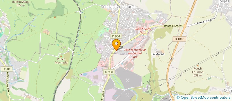 localisation de l'entreprise AVEYRON CHEMINEES - ETS BOISSONNADE  SEBAZAC-CONCOURES