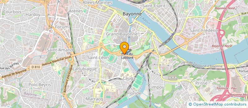 localisation de l'entreprise AVIRON BAYONNAIS RUGBY à BAYONNE