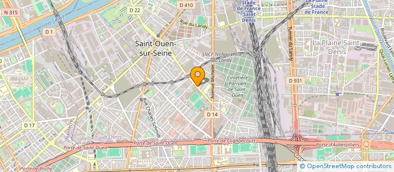 localisation de l'entreprise AVM ILE DE FRANCE à SAINT-OUEN-SUR-SEINE