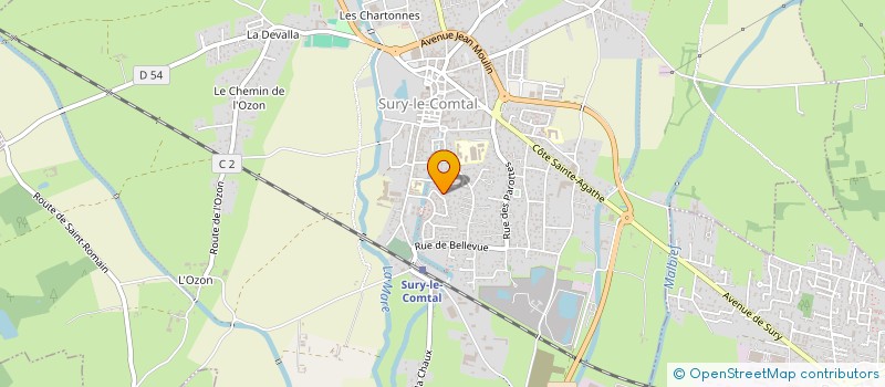 localisation de l'entreprise AVM MACONNERIE à SURY-LE-COMTAL