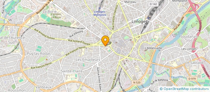 localisation de l'entreprise AVOC'ARENES à LIMOGES