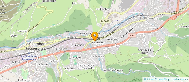 localisation de l'entreprise AVYAC OUTILLAGE MACHINES à LE CHAMBON-FEUGEROLLES