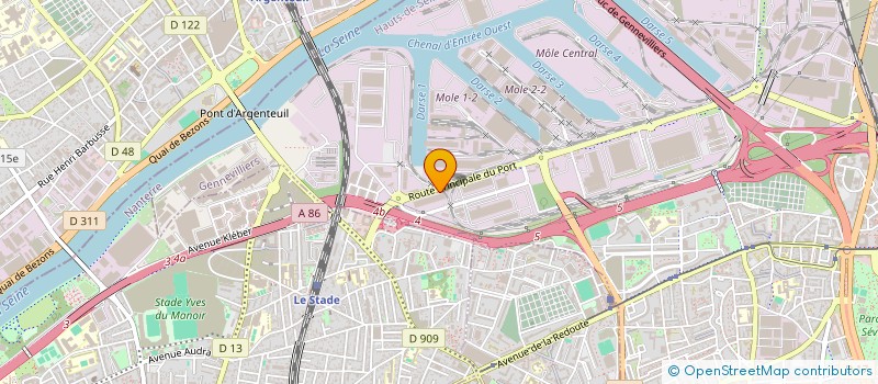 localisation de l'entreprise AXE LOGIMA à GENNEVILLIERS