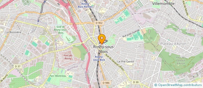 localisation de l'entreprise AXE NORD SUD à ROSNY-SOUS-BOIS