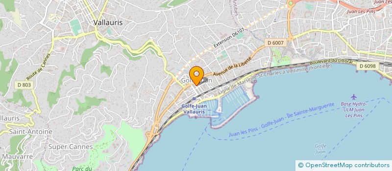 localisation de l'entreprise AXE OPTIC à VALLAURIS