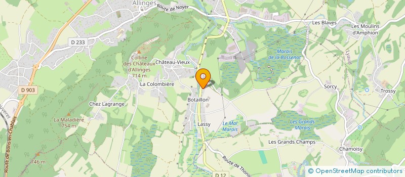 localisation de l'entreprise AXEO ECHAFAUDAGES  ALLINGES