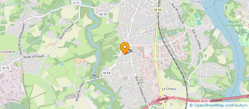 localisation de l'entreprise AXEOS à NANTES