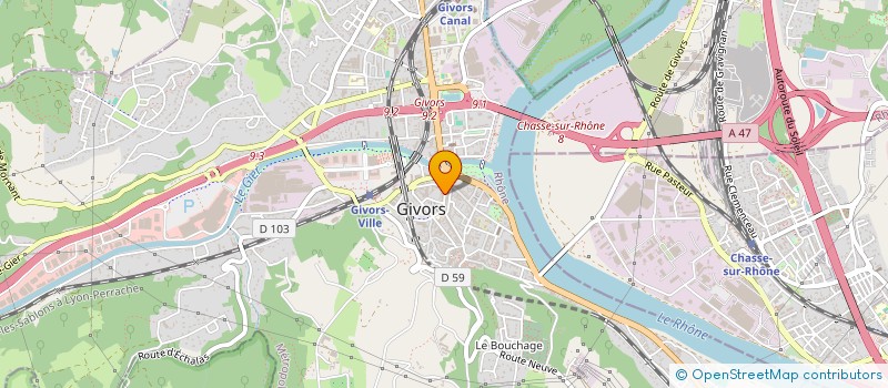 localisation de l'entreprise AXESCOM TELECOM à GIVORS