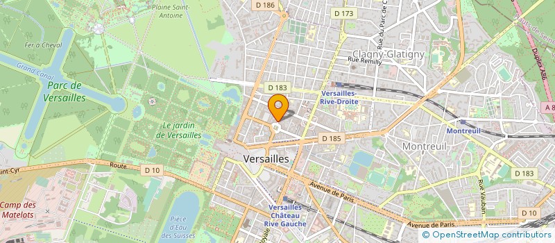 localisation de l'entreprise AXICO GLACERIE à VERSAILLES
