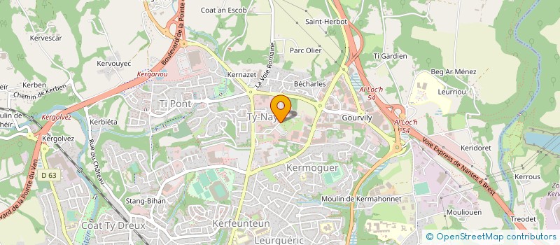localisation de l'entreprise AXOFI (ACCESSION SOCIALE POUR LE FINISTERE) à QUIMPER