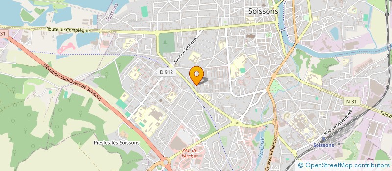 localisation de l'entreprise AXONA PAIE CONSULTING à SOISSONS