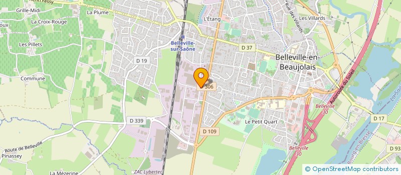 localisation de l'entreprise AXONE à BELLEVILLE-EN-BEAUJOLAIS