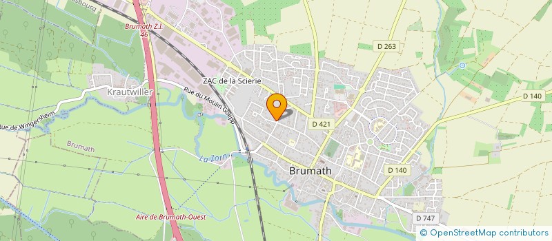 localisation de l'entreprise AXONE  BRUMATH