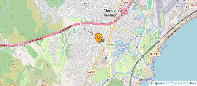 localisation de l'entreprise AZADEN à MANDELIEU-LA-NAPOULE
