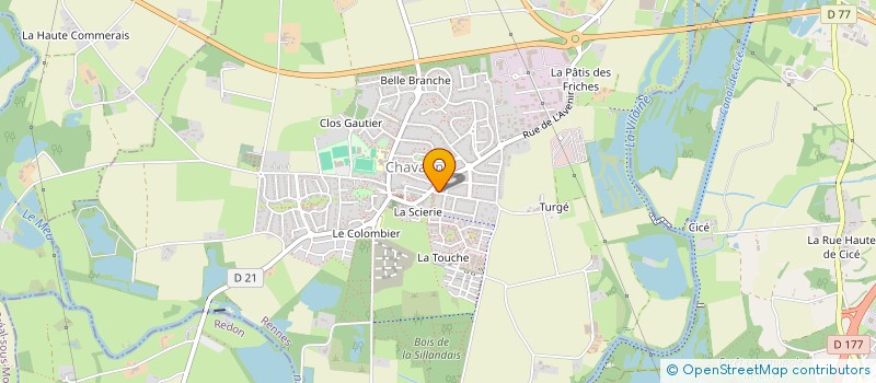 localisation de l'entreprise AZARCOM CHAVAGNE  CHAVAGNE