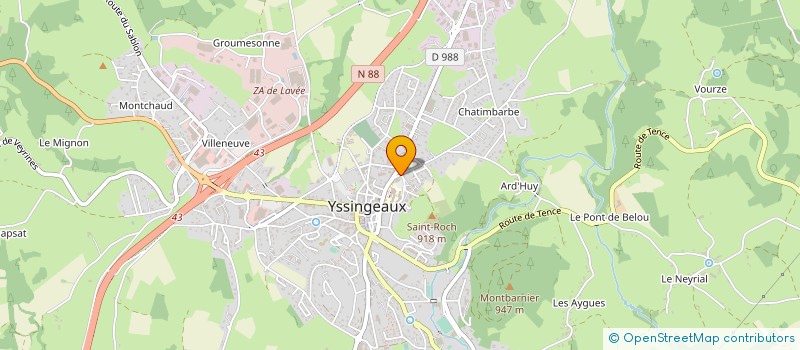 localisation de l'entreprise AZIMUT VACANCES  YSSINGEAUX