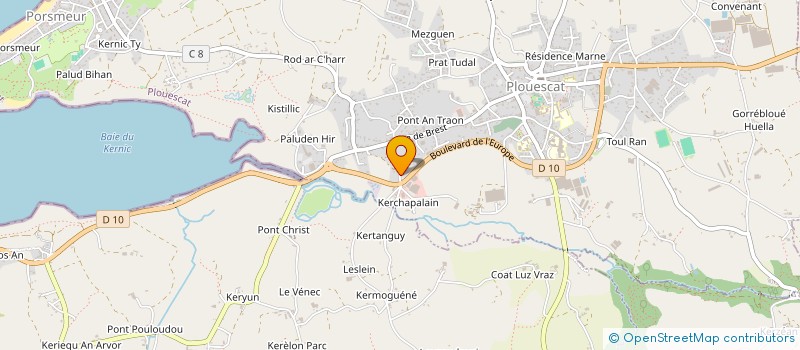 localisation de l'entreprise AZOU à PLOUESCAT