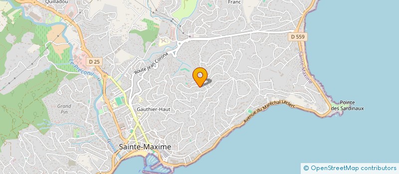 localisation de l'entreprise AZUR ALIZE VOYAGES ET LOISIRS à SAINTE-MAXIME