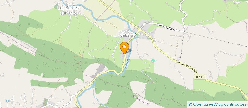 localisation de l'entreprise AZUR ARIEGE TP à SABARAT