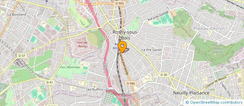 localisation de l'entreprise AZUR BURO à ROSNY-SOUS-BOIS