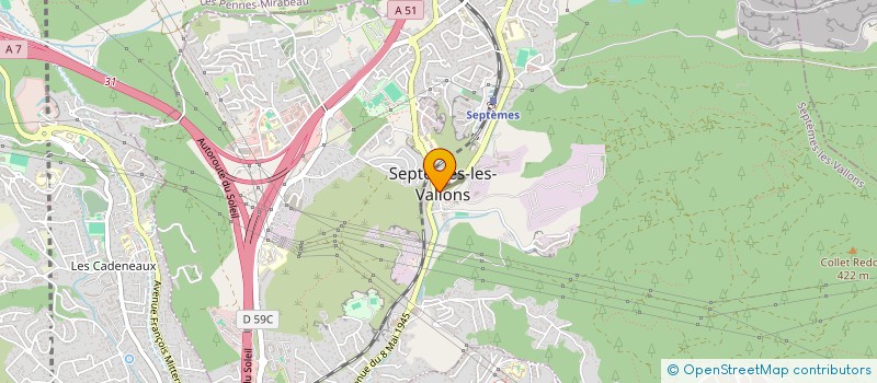 localisation de l'entreprise AZUR FERMETURES 13 à SEPTEMES-LES-VALLONS