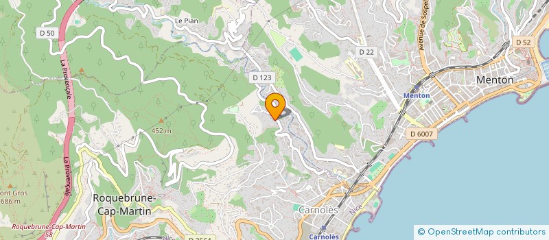 localisation de l'entreprise AZUR IMMOBILIER à ROQUEBRUNE-CAP-MARTIN