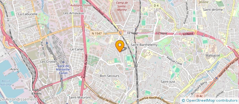 localisation de l'entreprise AZUR LAVAGE SERVICES  MARSEILLE 14EME