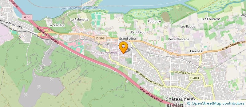 localisation de l'entreprise AZUR MACONNERIE GENERALE à CHATEAUNEUF-LES-MARTIGUES