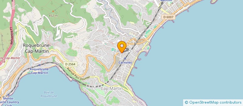 localisation de l'entreprise AZUR NETTOYAGE HYGIENE INCENDIE à ROQUEBRUNE-CAP-MARTIN