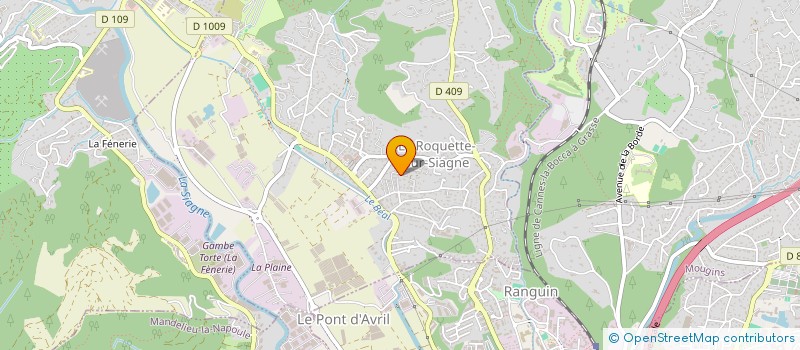 localisation de l'entreprise AZUR TEAM KARATE à LA ROQUETTE-SUR-SIAGNE