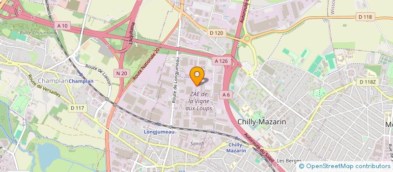 localisation de l'entreprise AZZUR SECURITE à LONGJUMEAU
