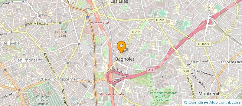 localisation de l'entreprise B.3N à BAGNOLET