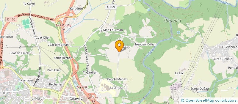 localisation de l'entreprise B A BOIS  QUIMPER