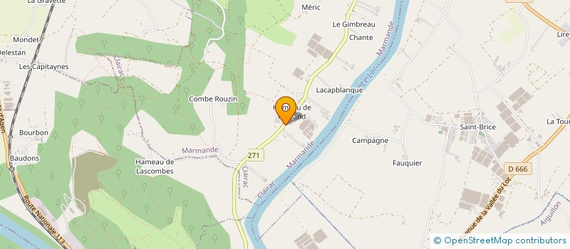 localisation de l'entreprise B.A.M. AGRI à CLAIRAC