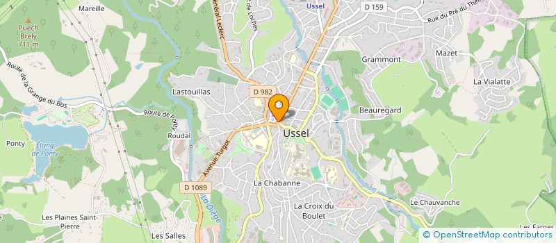 localisation de l'entreprise B.B à USSEL