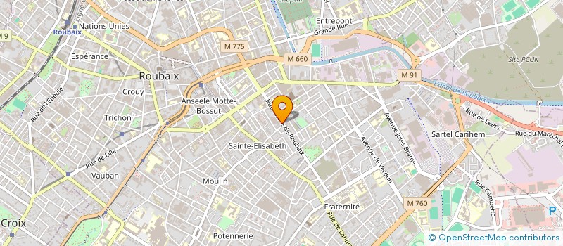 localisation de l'entreprise B.B.A à ROUBAIX