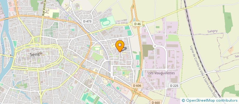 localisation de l'entreprise B.B.I.  SENS