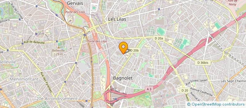 localisation de l'entreprise B.B.M  BAGNOLET