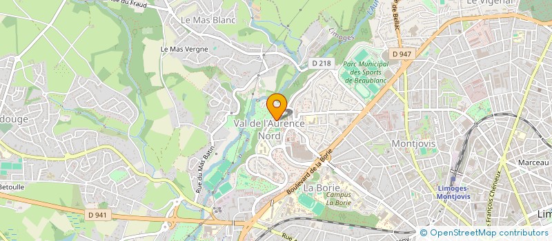 localisation de l'entreprise B&B RESEAU à LIMOGES
