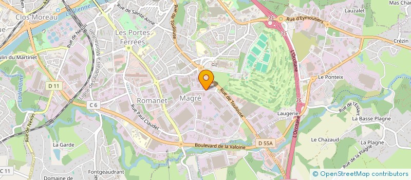 localisation de l'entreprise B. BLAIZEAU ET ASSOCIES à LIMOGES