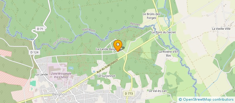 localisation de l'entreprise B&C  BEIGNON